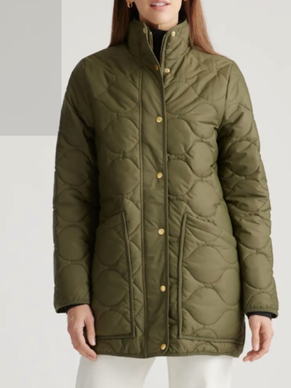 Quince Featherless Quilted Long Puffer Jacket Size Large